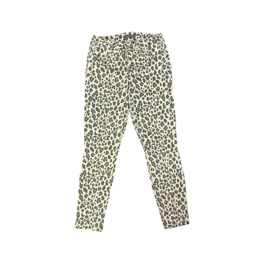 Level 99 Cheetah Print Mid Rise‎ Cropped Skinny Jeans Size 26 Y2K Animal Print